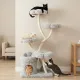 Wide Metal Cat Tree with 4 Large Flower Perches