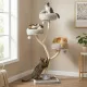 Stylish Metal Frame Cat Tower with 3 Cozy Perches