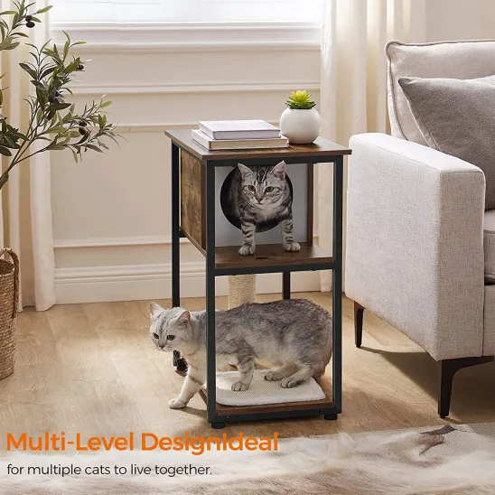 Side Table Cat Furniture with Hideaway
