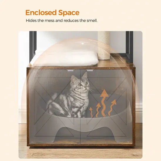 Enclosure for housing the cat litter box