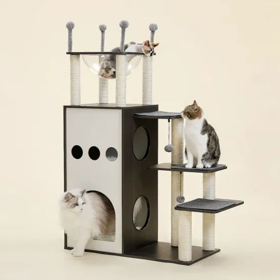 Black/White contemporary cat condo