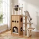 Modern Two-Story Cat Hideaway with Acrylic Bowl