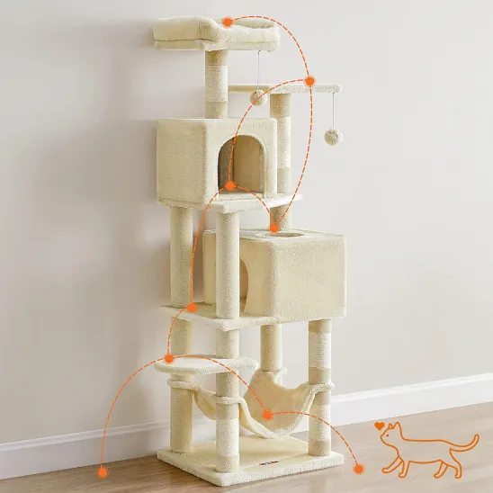 Multi-level cat stand for climbing