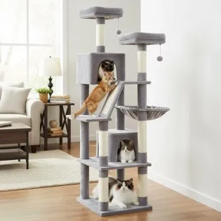Multi-Level Cat Climbing Tree with Large Hammock