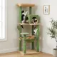 Green multi-level cat tree with condo
