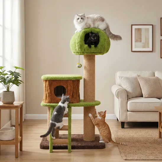 Mushroom Cat Playground with Climbing Ladder