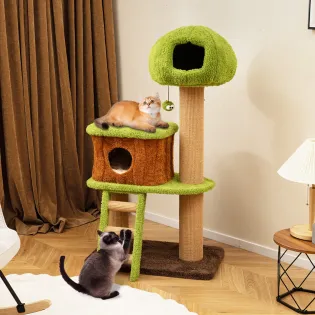 Mushroom Cat Playground with Climbing Ladder