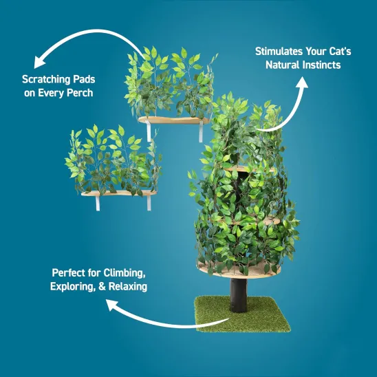 Natural looking cat climbing set