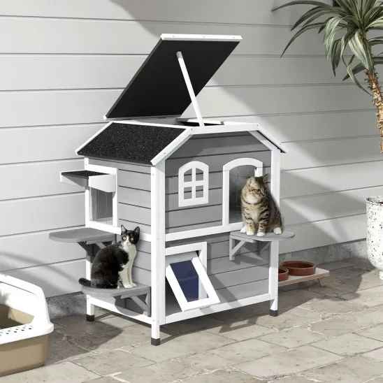 Double-Decker Cat Condo for Outdoor Cats