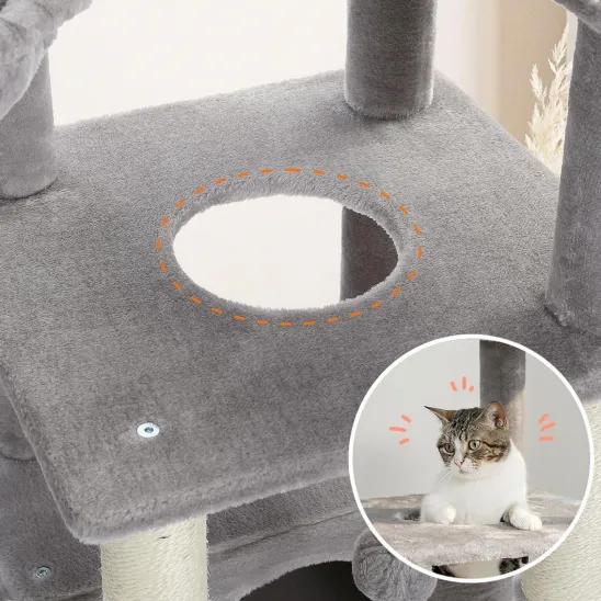 Platform with a hole for easy cat climbing