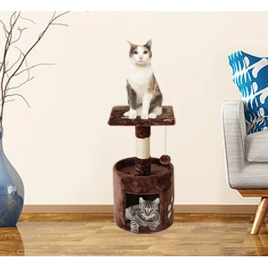 Cat condo perch in brown