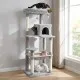 Light gray cat scratching tower with condo
