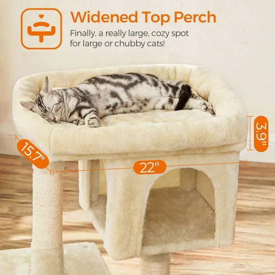 Large cat bed on top