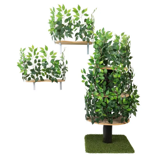 Set of two cat wall perches and climber