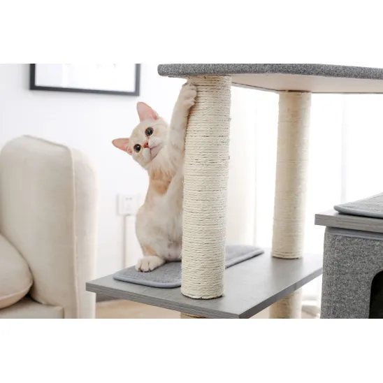 Seven sisal scratch poles