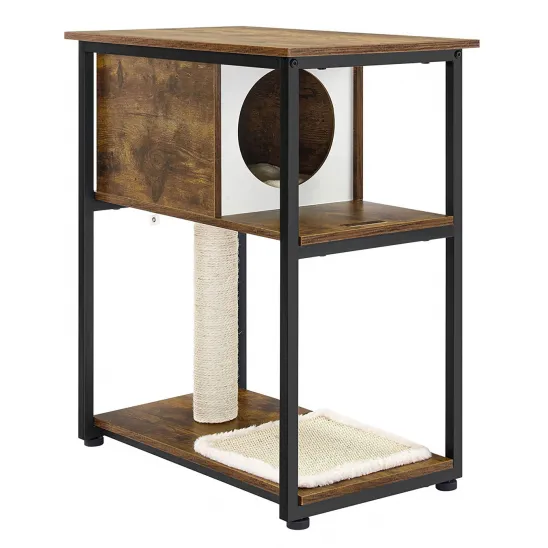 Side table cat playground with sisal post & hideaway