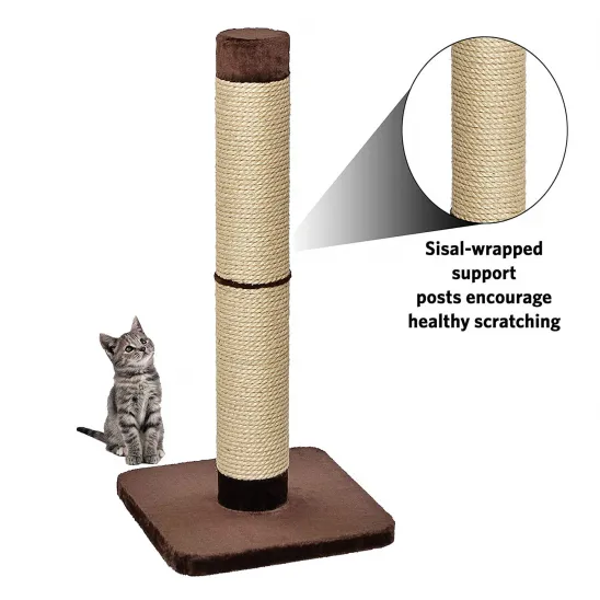 Sisal-wrapped tall cat scratching post for big cats