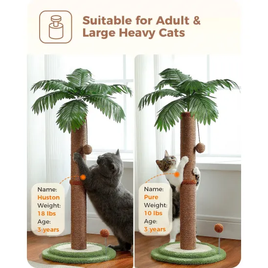 Sisal scratching post for large adult cats