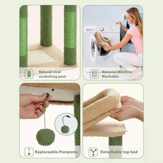 Sisal scratching posts, hanging balls and removable cover