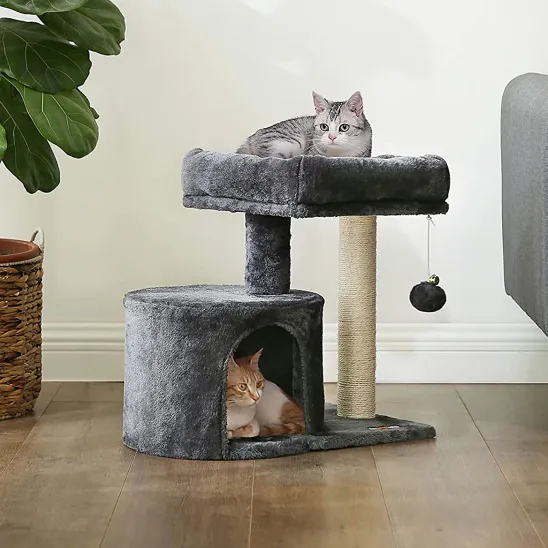 Mini cat perch & hideaway in Dark Gray