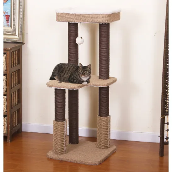 Small cat tree for big cats with rubber massagers