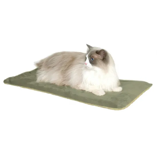 Kitty heated mat in Green/Beige