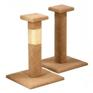 Wooden Carpet Cat Posts with Square Cap