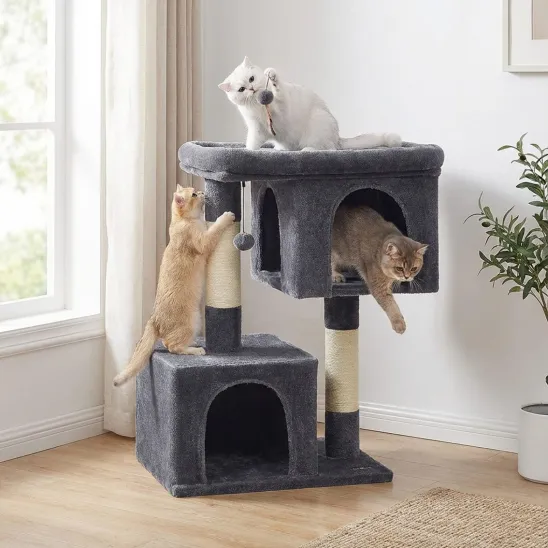 Dark Gray cat stand for large senior cats