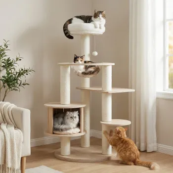Stylish Plywood Cat Gym with Sisal Rope
