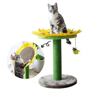Sunflower Cat Bed & Sisal Scratcher Combo