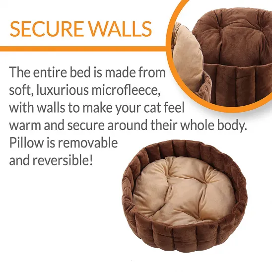 Cat bed with secure walls