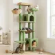 Tall green cat condo with hammock