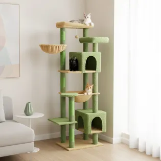 Tall Cat Tree for Large Cats with Hammock