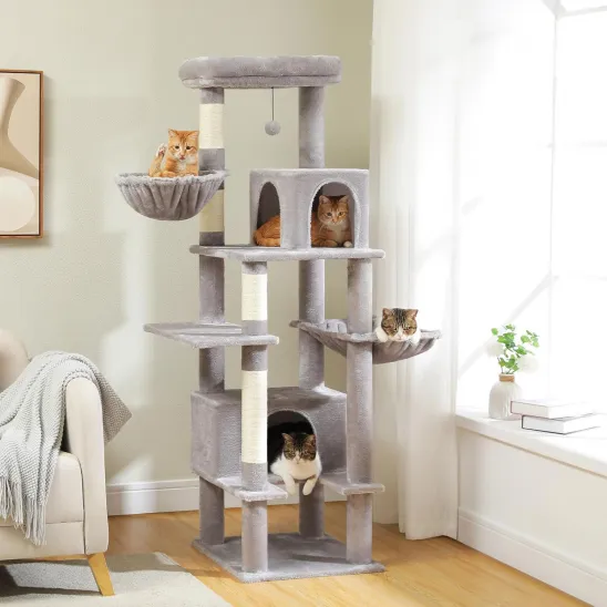 Cat activity center with hammock in Gray