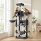 Dark gray 78 inch tall cat activity center