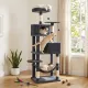 75" Tall Plush Cat Tower with Hammock & Two Perches