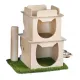 2 story cat hideaway with feeding bowls