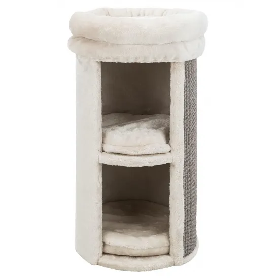 Plush kitty condo with scratching exterior