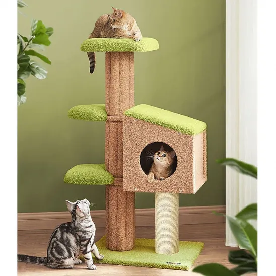 Designer Kitty Tree Sculpture with House