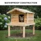Waterproof cat shelter with extended roof for outside cats