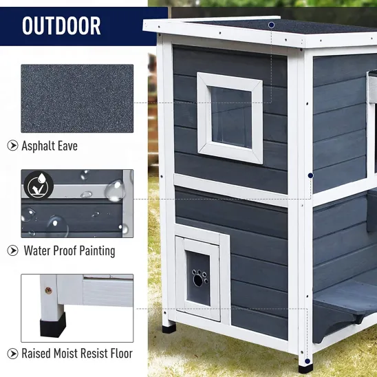 Weather resistant cat house for outdoor cats