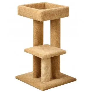 Two-tier Small Carpet Cat Perch & Bed