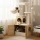 Wooden Cat Tree with Litter Tray Enclosure