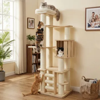 71 inch Tall Cat Climbing Tree with Oversized Sisal Posts