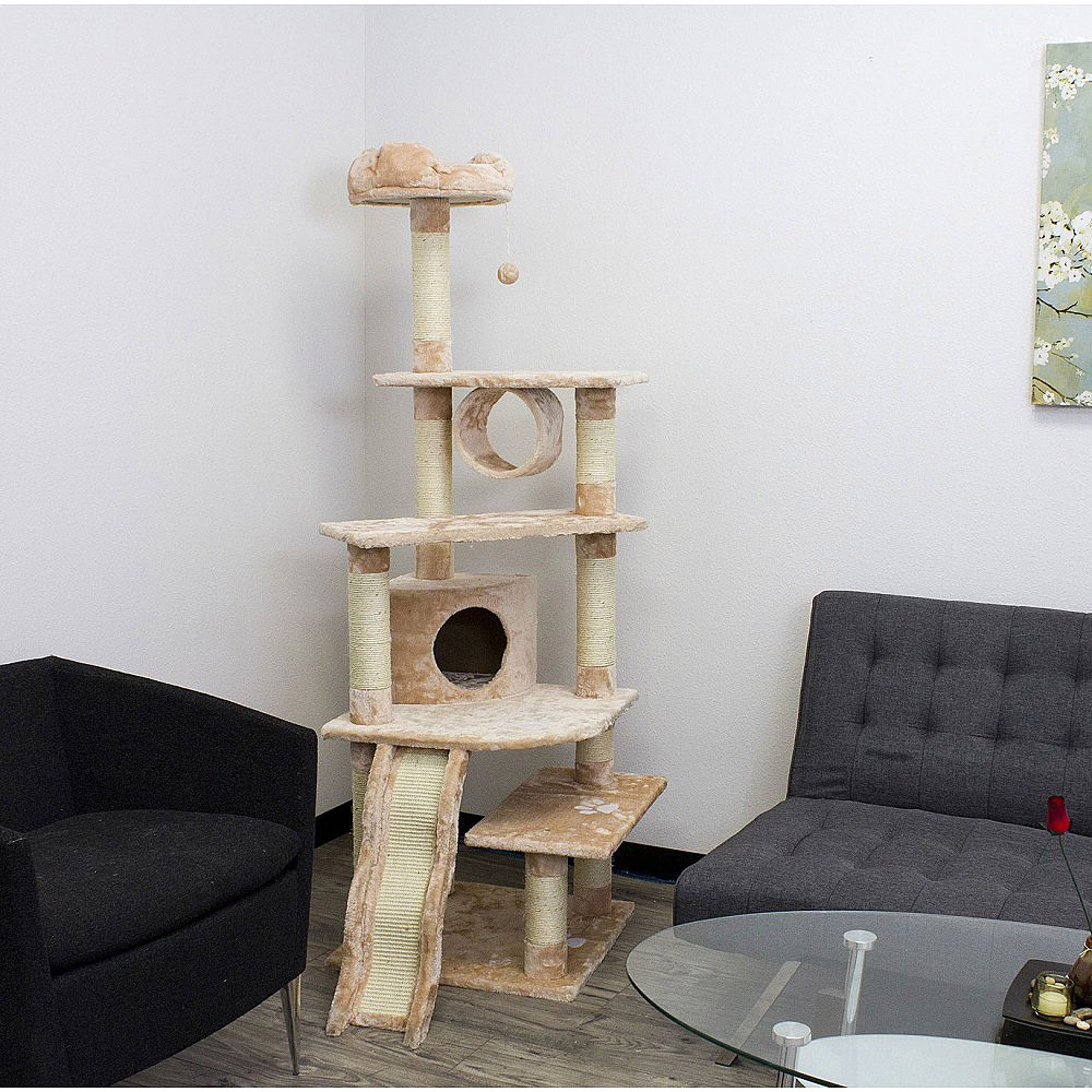 Cat Gym Furniture With Condo Tunnel