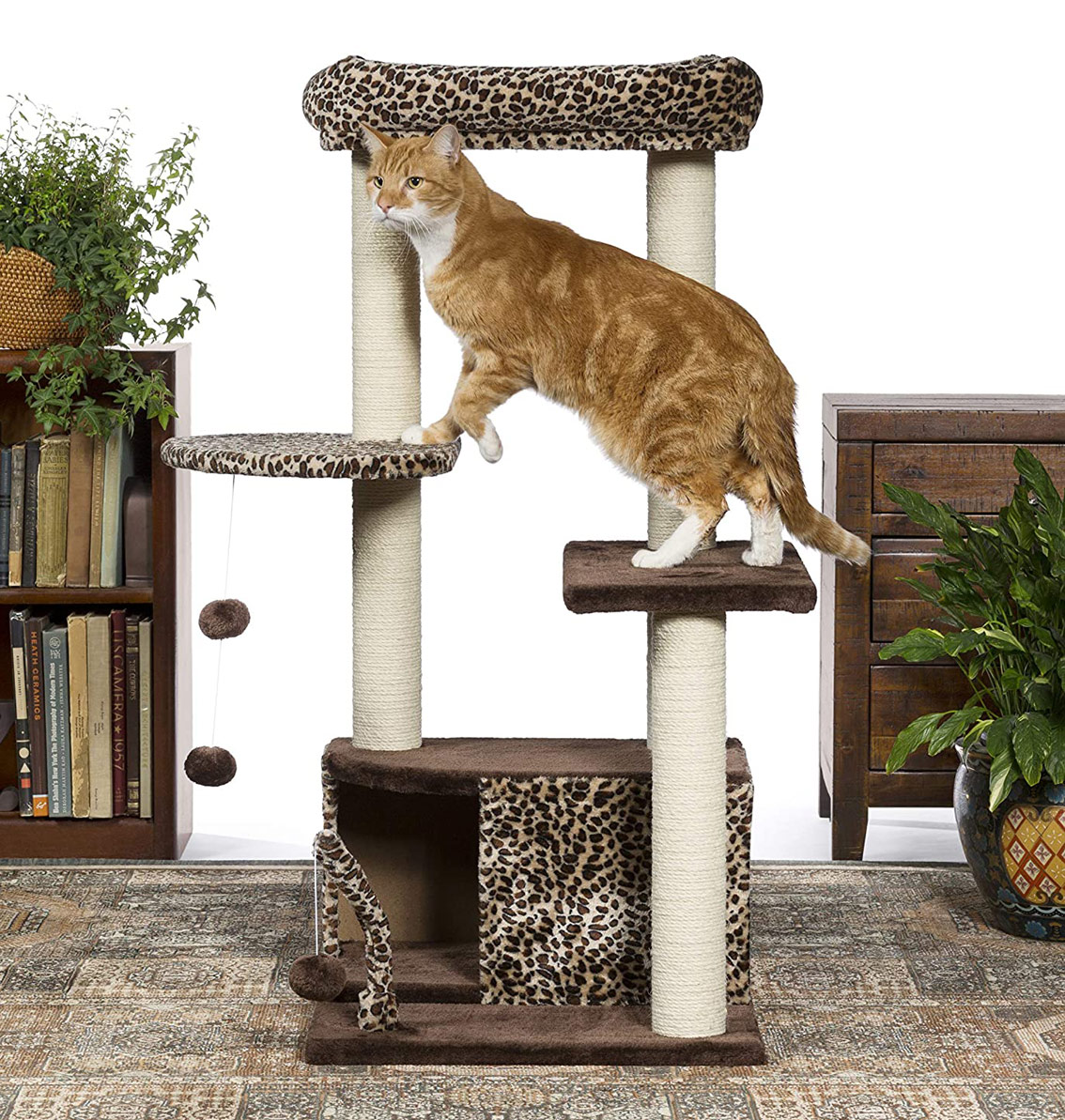 leopard print cat tower